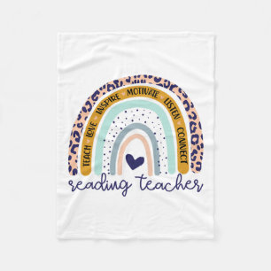 Dozentin Rainbow Leopard Print Reading Specialist Fleecedecke