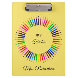 Dozentin Yellow Personalisiert Clipboard Klemmbrett