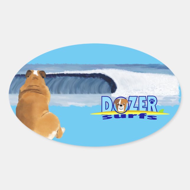 Dozer dankt dem Ozean. Ovaler Aufkleber (Vorderseite)