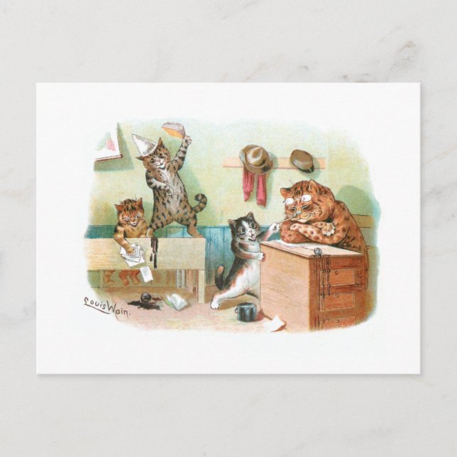 Dozing by Louis Wain Postkarte (Vorderseite)