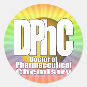 DPhC LOGO Doktor der Pharmachemie Runder Aufkleber