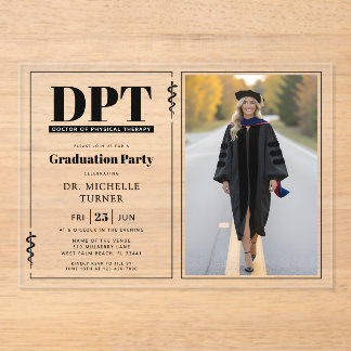 DPT Doctor of Physical Therapy Graduation Photo Acryleinladungen