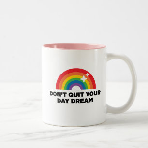 DQYDD Regenbogen-Rosa-Kaffee-Tasse Zweifarbige Tasse