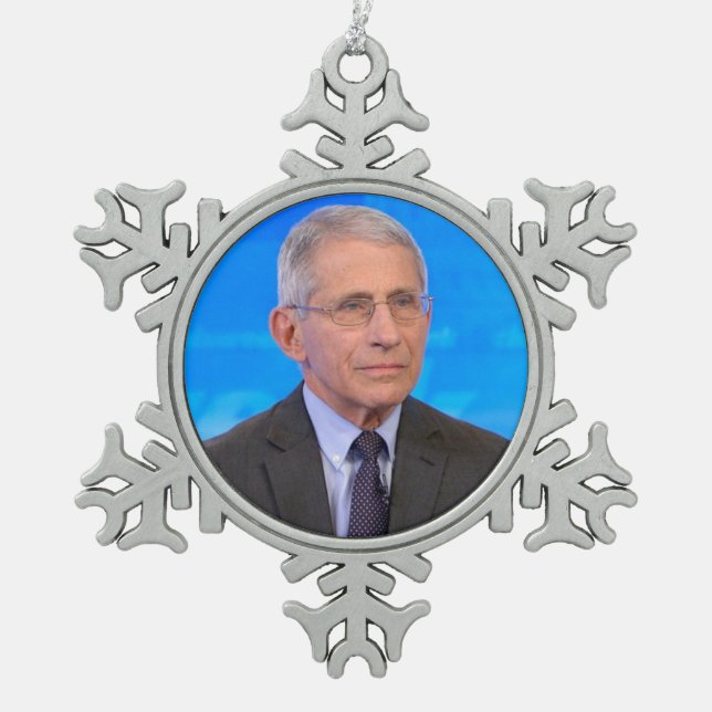 Dr. Anthony Fauci Hero Schneeflocken Zinn-Ornament (Vorderseite)