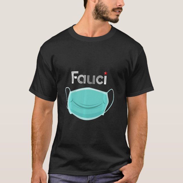Dr. Anthony Fauci lächelnde Maske Wir Liebe Fauci T-Shirt (Vorderseite)
