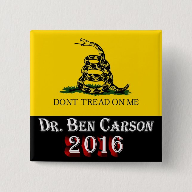 Dr. Ben Carson 2016 - treten Sie nicht auf mir Button (Vorderseite)