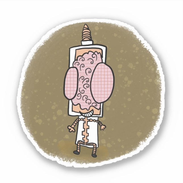 Dr. Brain Comic Book Style Sticker (Vorderseite)