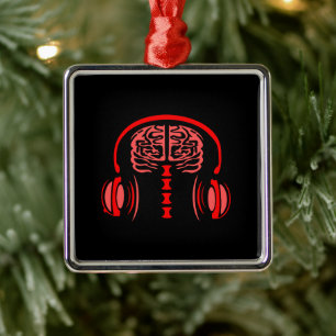 Dr. Brain Tissue Listing to Music Ornament Aus Metall