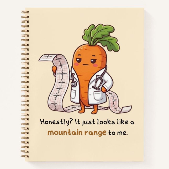  ​Dr. Carrot ECG Funny Medical spiral Notebook  Notizbuch (Vorderseite)