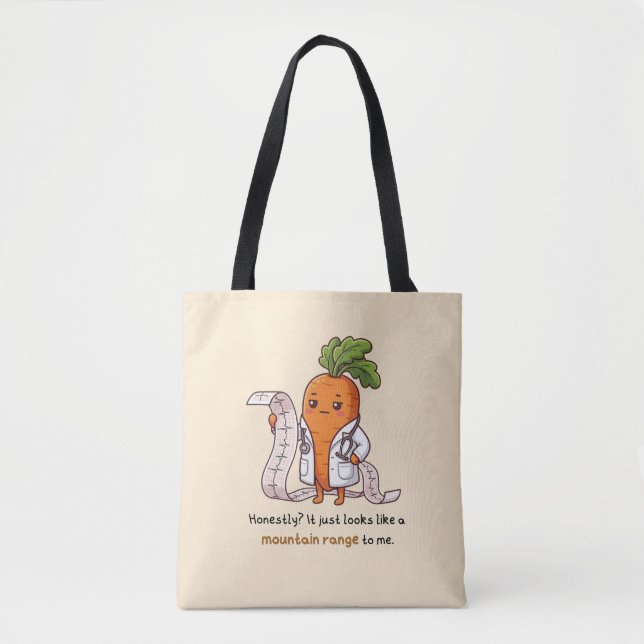  ​Dr. Carrot ECG Mountain Range Funny Medical Tote (Vorderseite)
