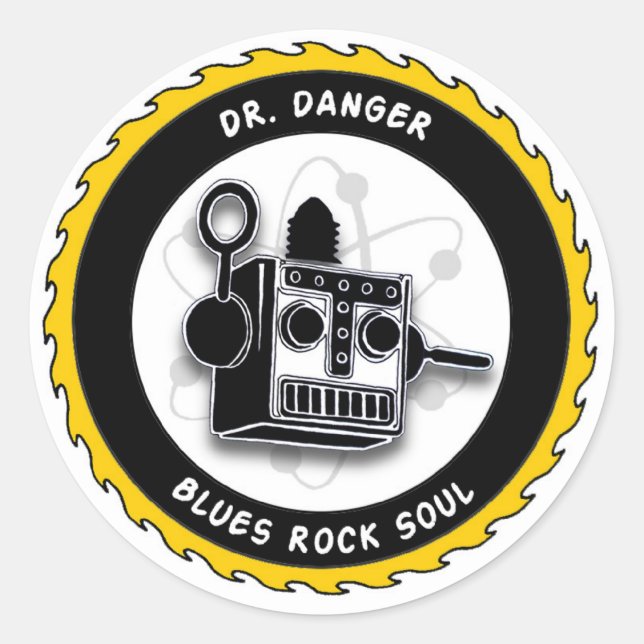 Dr. Danger Robot Sticker (Vorderseite)