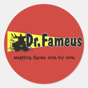 dr.fameus photoshoped schlichte, schmelzende runder aufkleber