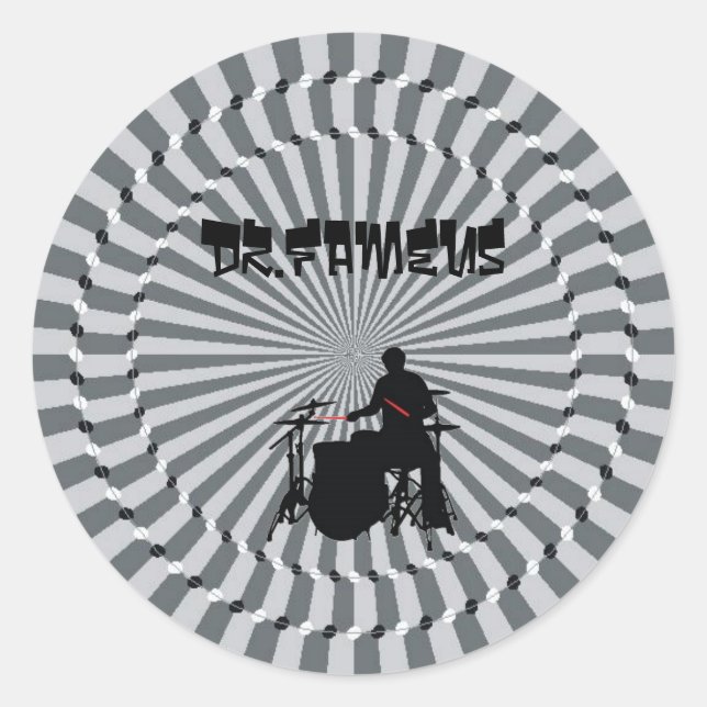 Dr.Fameus sechs 3er Aufkleber (Vorderseite)