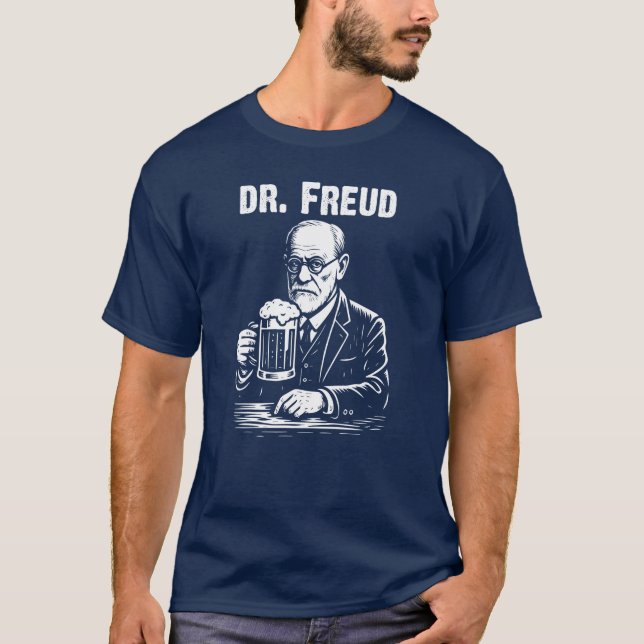 Dr. Freud mit Bierabbildungen T-Shirt (Vorderseite)