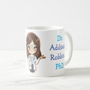 Dr. (Ihr Name) PhD-Abschluss Kaffeetasse