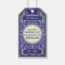 Dr Jekyll blaues Vintage-Potionsetikett Geschenkanhänger