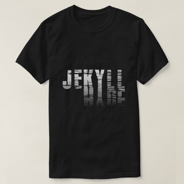 Dr Jekyll Mr Hyde Cool Graphic Text Design Hallowe T-Shirt (Design vorne)