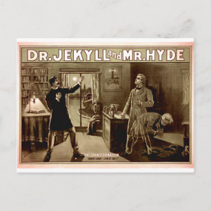Dr. Jekyll und Mr. Hyde Vintage-Illustration 1880e Postkarte