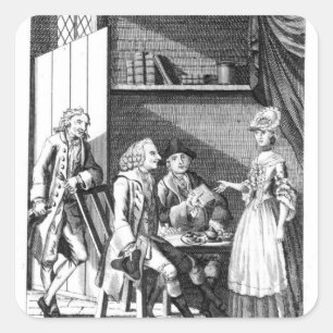 Dr. Johnson's Entertainment Quadratischer Aufkleber