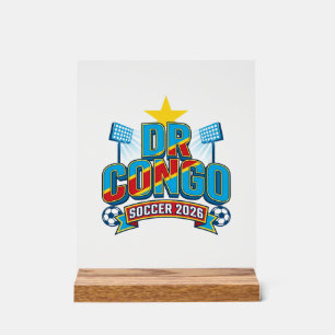 DR Kongo Fußball 2026 Fußball Fett Land Typographi Acrylschild