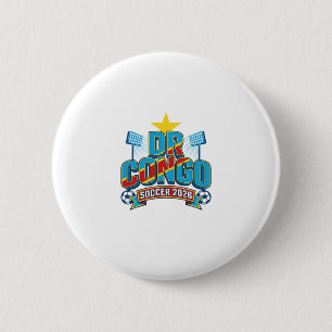 DR Kongo Fußball 2026 Fußball Fett Land Typographi Button