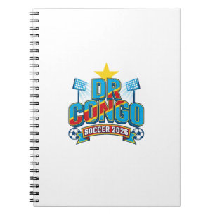DR Kongo Fußball 2026 Fußball Fett Land Typographi Notizblock
