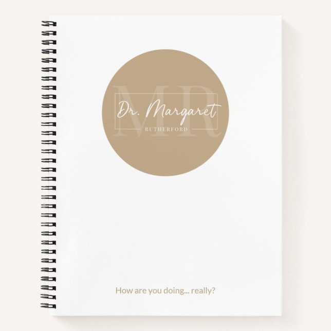 Dr Margaret Journal - Soft or Hard Cover - Tan Notizbuch (Vorderseite)