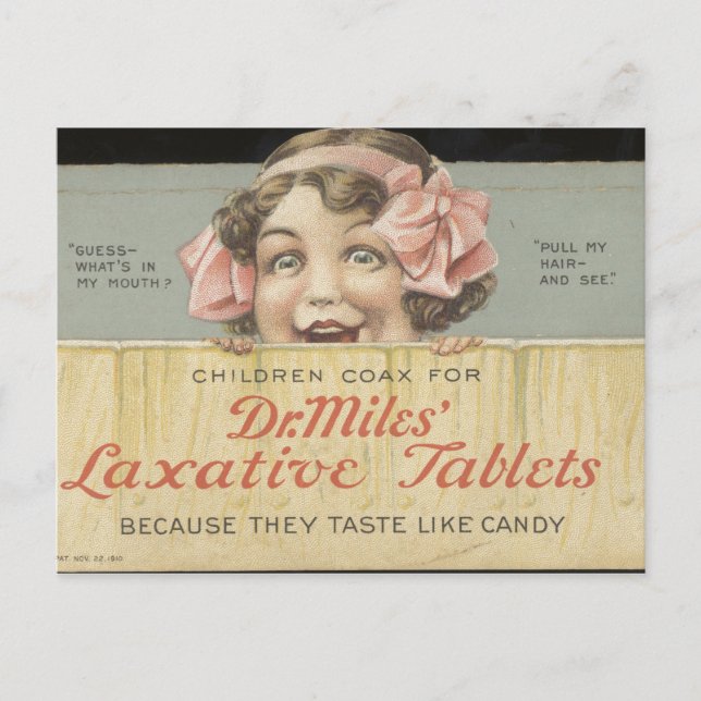 Dr Miles Laxative Tablets Ephemera Postkarte (Vorderseite)