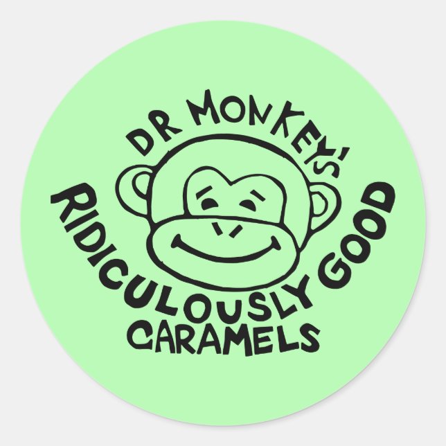 Dr. Monkey Round Stickers (Vorderseite)