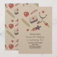 Dr. Nurse Birthday Party Medical Pattern Kraft