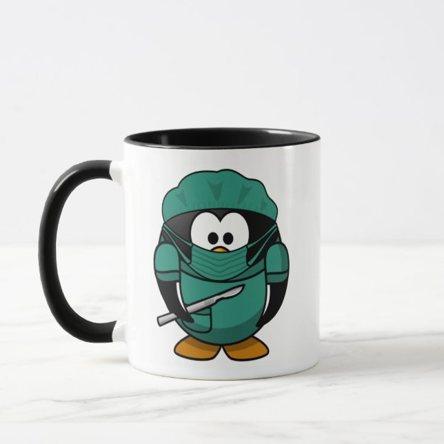 Dr. Penguin Cartoon medizinisch Tasse (Links)