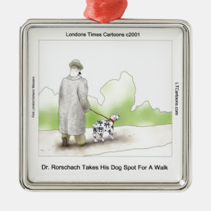 Dr. Rorschach führt Hund Spot 4 Gassi Lustig Ornament Aus Metall