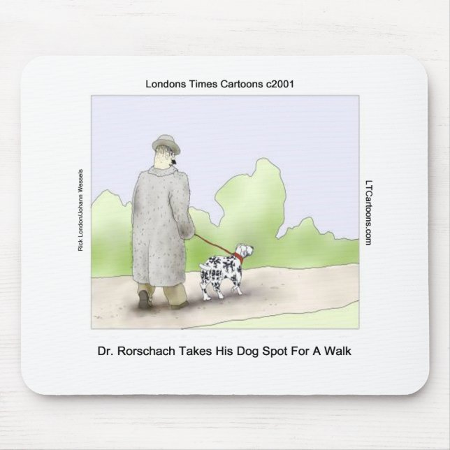 Dr. Rorschach nimmt Dog Spot 4 A Walk Funny Mousepad (Vorne)