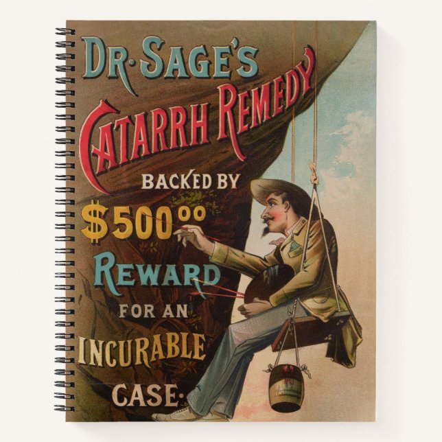 Dr. Sages "Catarrh Remedy" Notizbuch (Vorderseite)