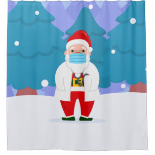 dr santa claus covide Weihnachten Gesichtsmaske Ar Duschvorhang