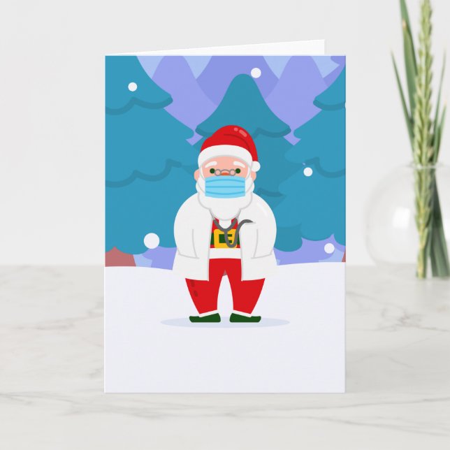 dr santa claus covide Weihnachten Gesichtsmaske Ar Einladung (Vorderseite)