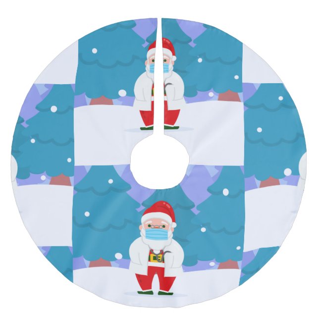 dr santa claus covide Weihnachten Gesichtsmaske Ar Polyester Weihnachtsbaumdecke (Vorderseite)