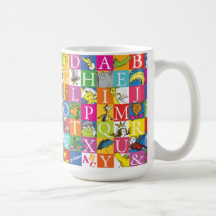 Dr. Seuss' ABC farbenfrohes Blockbuchstabenmuster Kaffeetasse