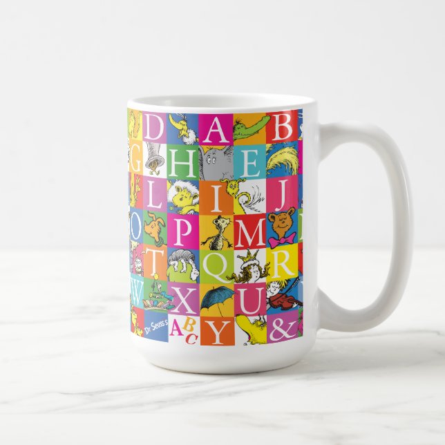 Dr. Seuss' ABC farbenfrohes Blockbuchstabenmuster Kaffeetasse (Rechts)