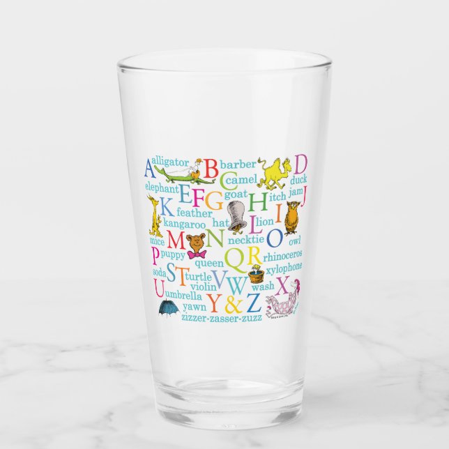 Dr. Seuss' ABC-Muster mit Wörtern Glas (Vorderseite)