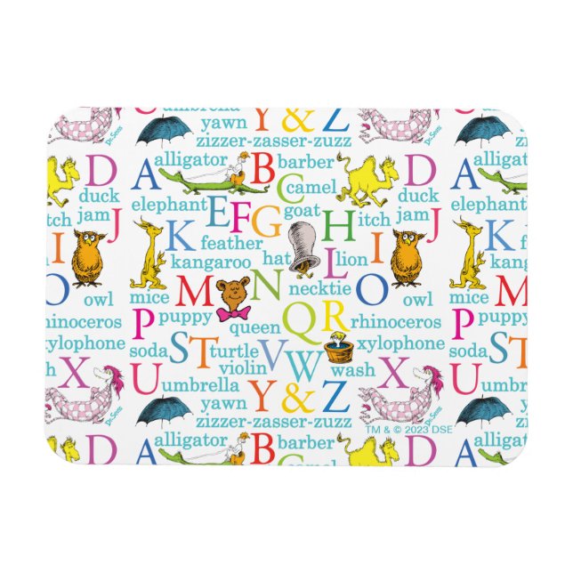Dr. Seuss' ABC-Muster mit Wörtern Magnet (Horizontal)