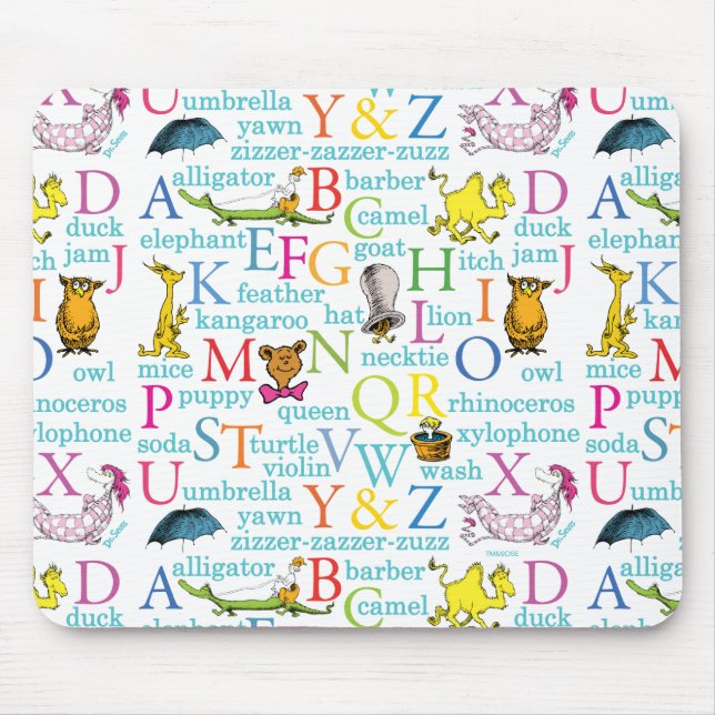 Dr. Seuss' ABC-Muster mit Wörtern Mousepad (Vorne)