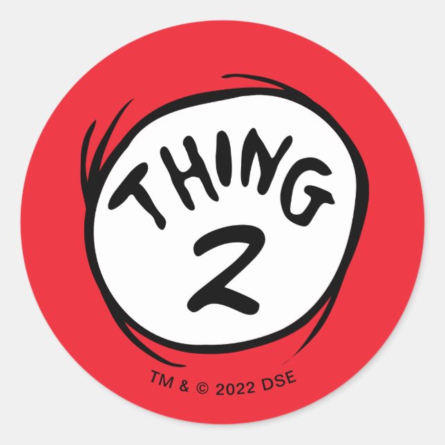 Dr. Seuss | Angepasstes Ding zwei Runder Aufkleber (Vorderseite)