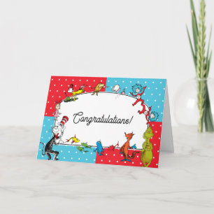 Dr. Seuss Buchfiguren   Pastell Glückwünsche Karte
