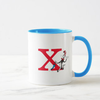 Dr. Seuss Cat im Hat-Umbrella-Walk Monogram X Tasse