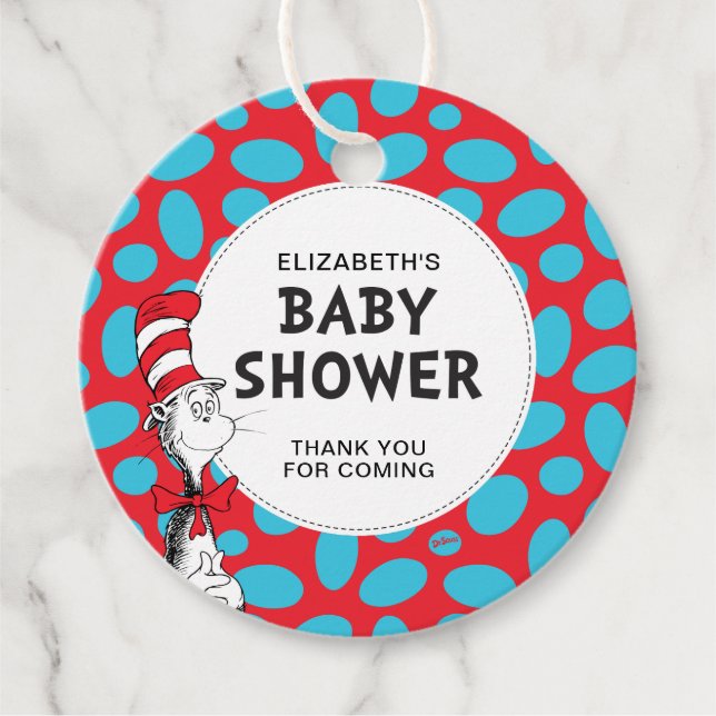 Dr. Seuss Cat in der Hat Baby Dusche Geschenkanhänger (Vorderseite)