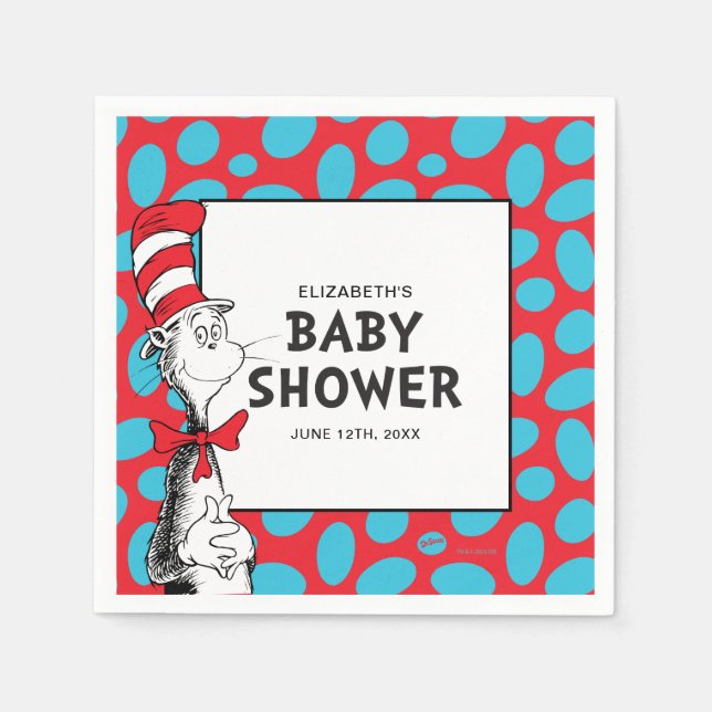 Dr. Seuss Cat in der Hat Baby Dusche Serviette (Vorderseite)