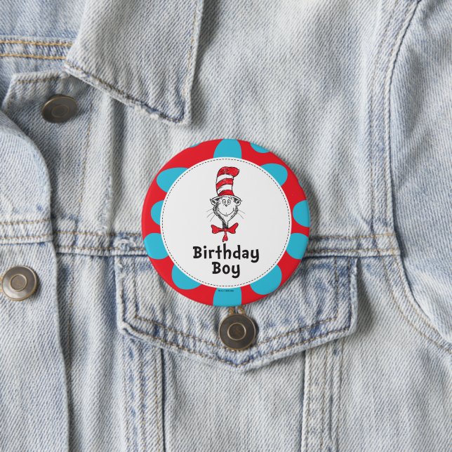 Dr. Seuss Cat in the Hat Birthday Boy Button (Beispiel)