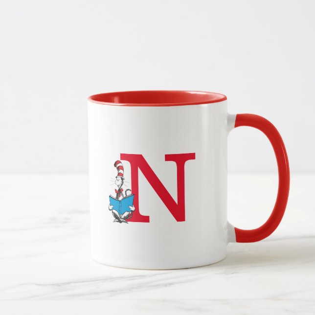 Dr. Seuss Cat in the Hat - Reading Monogram N Tasse (Rechts)