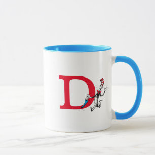 Dr. Seuss Cat in the Hat Umbrella Walk Monogram D Tasse